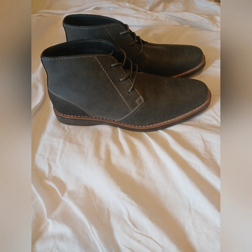 Steve Madden Mens Dark Gray M-Kesk Lace Up Short Boots Size 9.5